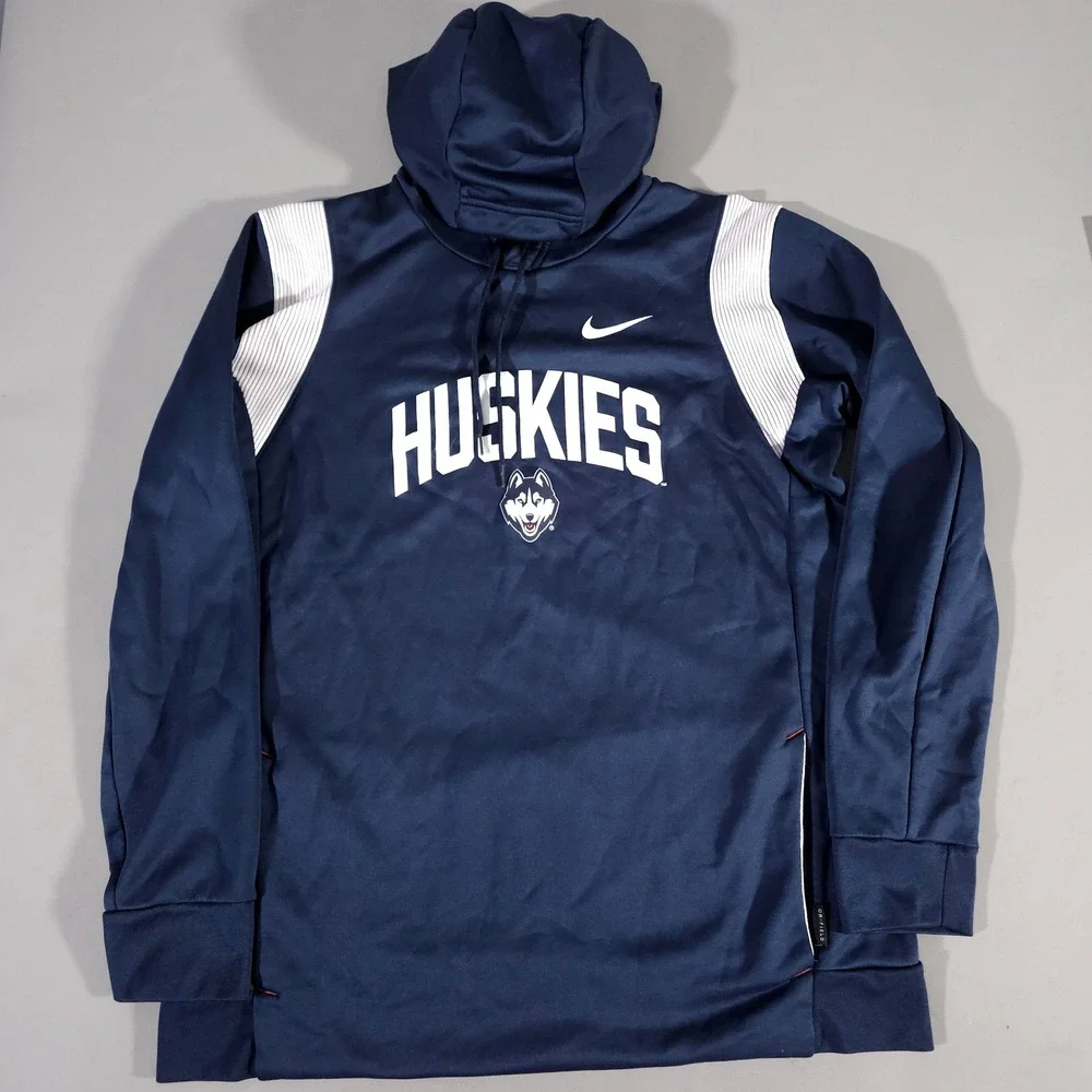 Nike Hoodie Men L Blue UConn Huskies Therma-FIT On-Field DN6554-419 Team Issued